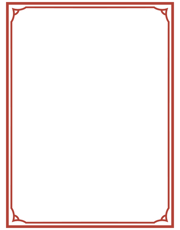 Border frame deco plaque. Vector art simple line cornerのイラスト素材