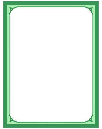 Green border frame deco vector art simple line cornerのイラスト素材