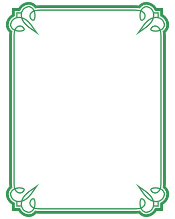 Green border frame deco vector art simple line cornerのイラスト素材
