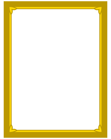 Yellow gold border frame deco vector art simple line cornerのイラスト素材