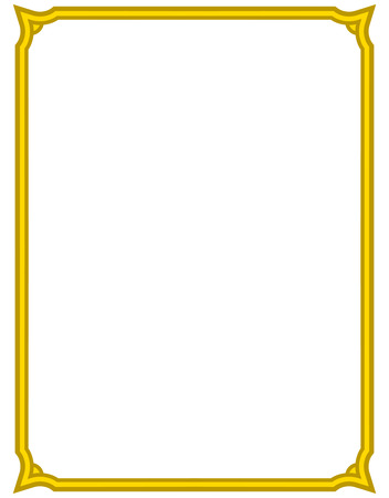 Yellow gold border frame deco vector art simple line cornerのイラスト素材