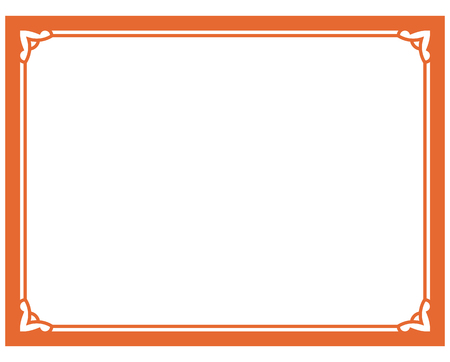 Border frame deco plaque. Vector art simple line cornerのイラスト素材