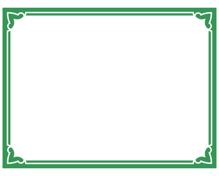 Green border frame deco vector art simple line cornerのイラスト素材
