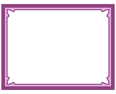 Pink purple border frame deco vector art simple line cornerのイラスト素材