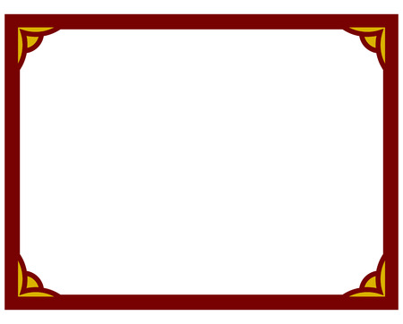 Border frame deco plaque. Vector art simple line cornerのイラスト素材