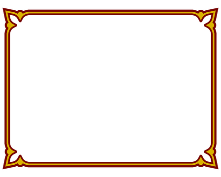 Border frame deco plaque. Vector art simple line cornerのイラスト素材