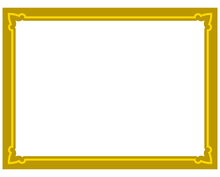 Yellow gold border frame deco vector art simple line cornerのイラスト素材