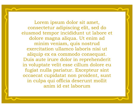 Yellow gold border frame deco vector art simple line cornerのイラスト素材