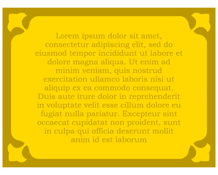 Yellow gold border frame deco vector art simple line cornerのイラスト素材