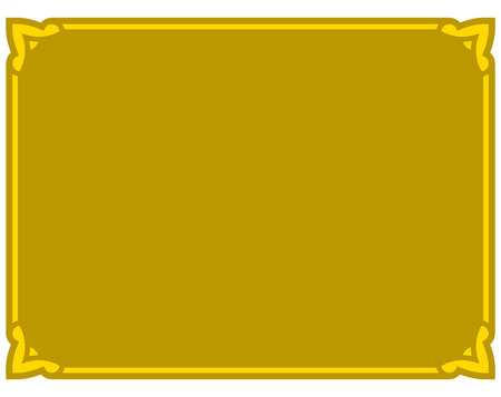 Yellow gold border frame deco vector art simple line cornerのイラスト素材