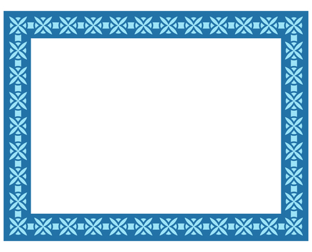 Blue border frame deco vector label simple line cornerのイラスト素材