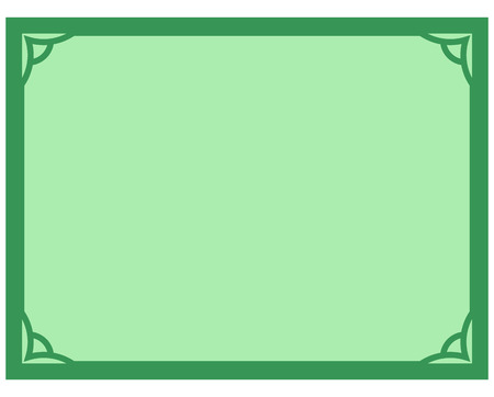 Green border frame deco vector art simple line cornerのイラスト素材