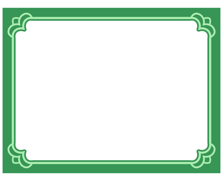 Green border frame deco vector art simple line cornerのイラスト素材