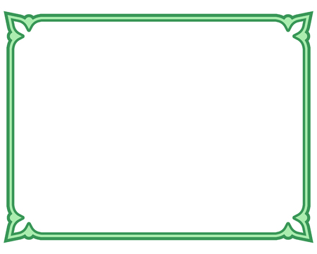 Green border frame deco vector art simple line cornerのイラスト素材