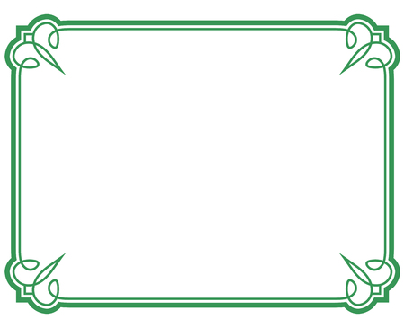 Green border frame deco vector art simple line cornerのイラスト素材