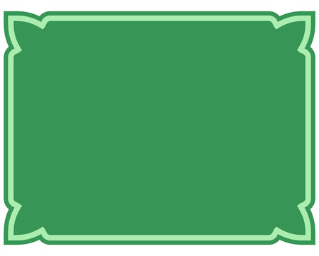 Green border frame deco vector art simple line cornerのイラスト素材