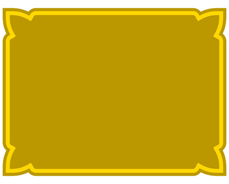 Yellow gold border frame deco vector art simple line cornerのイラスト素材