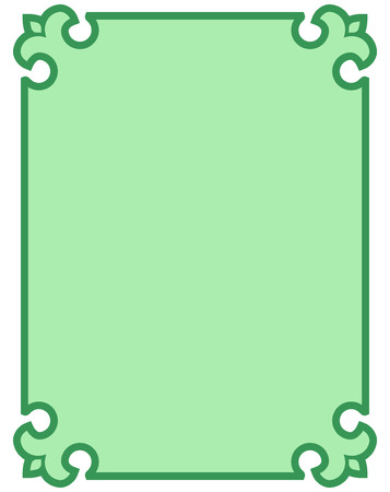 Green border frame deco vector art simple line cornerのイラスト素材