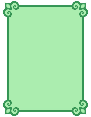 Green border frame deco vector art simple line cornerのイラスト素材