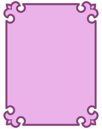 Pink purple border frame deco vector art simple line cornerのイラスト素材