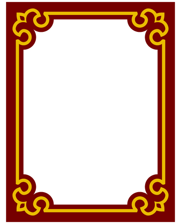 Yellow gold border frame deco vector art simple line cornerのイラスト素材