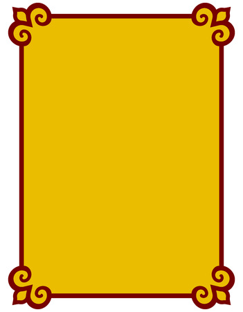 Yellow gold border frame deco vector art simple line cornerのイラスト素材