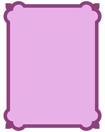 Pink purple border frame deco vector art simple line cornerのイラスト素材