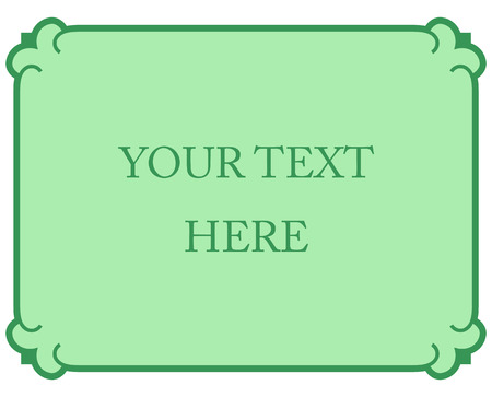 Green border frame deco vector art simple line cornerのイラスト素材