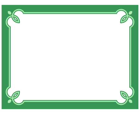 Green border frame deco vector art simple line cornerのイラスト素材