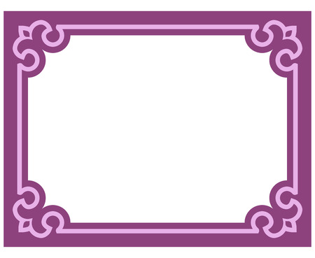 Pink purple border frame deco vector art simple line cornerのイラスト素材