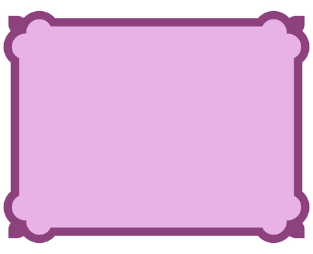 Pink purple border frame deco vector art simple line cornerのイラスト素材