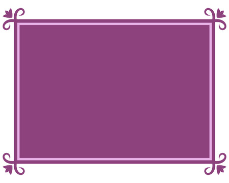 Pink purple border frame deco vector art simple line cornerのイラスト素材