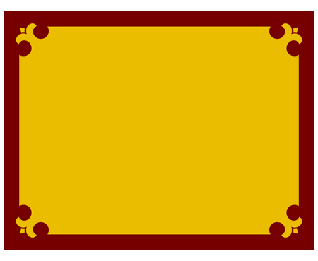 Border frame deco plaque. Vector art simple line cornerのイラスト素材