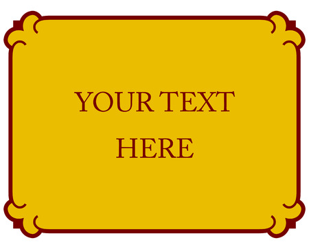 Border frame deco plaque. Vector art simple line cornerのイラスト素材