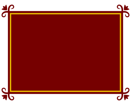 Border frame deco plaque. Vector art simple line cornerのイラスト素材