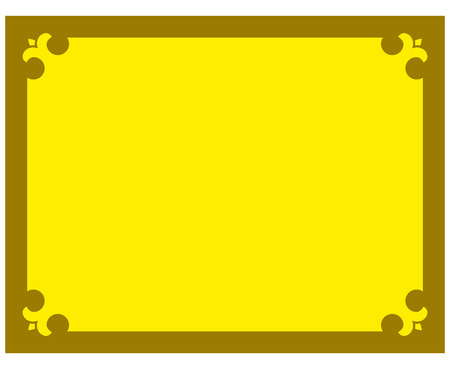 Yellow gold border frame deco vector art simple line cornerのイラスト素材