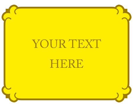 Yellow gold border frame deco vector art simple line cornerのイラスト素材