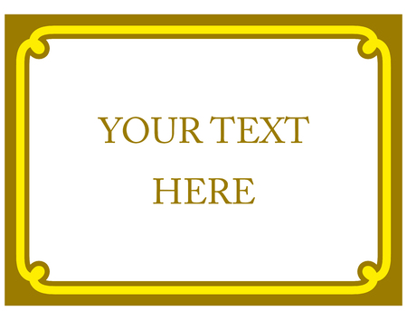 Yellow gold border frame deco vector art simple line cornerのイラスト素材