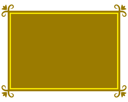 Yellow gold border frame deco vector art simple line cornerのイラスト素材