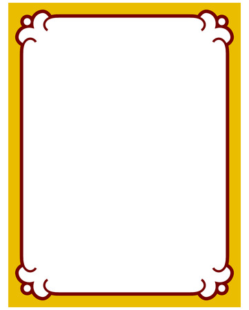 Border frame deco plaque. Vector art simple line cornerのイラスト素材