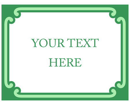 Green border frame deco vector art simple line cornerのイラスト素材