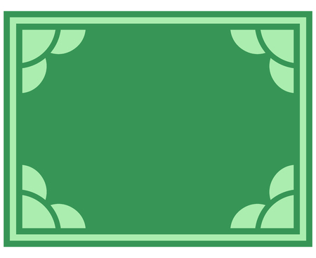 Green border frame deco vector art simple line cornerのイラスト素材