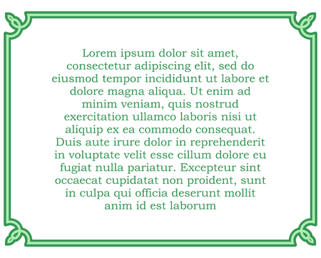 Green border frame deco vector art simple line cornerのイラスト素材