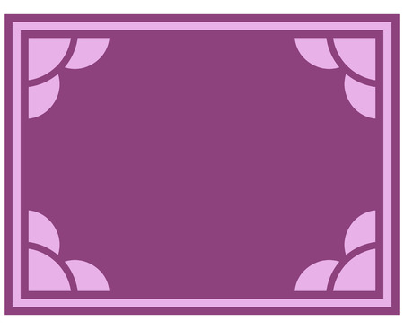 Pink purple border frame deco vector art simple line cornerのイラスト素材