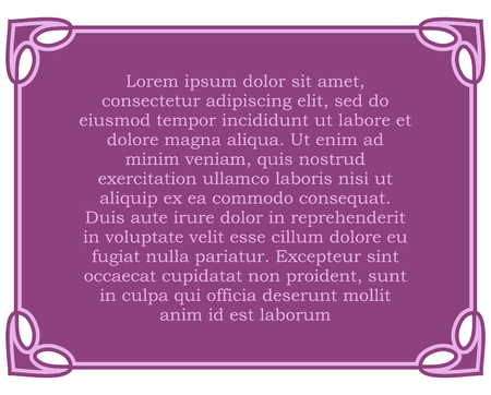 Pink purple border frame deco vector art simple line cornerのイラスト素材