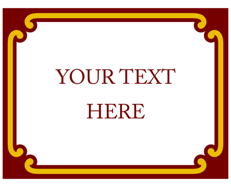 Border frame deco plaque. Vector art simple line cornerのイラスト素材