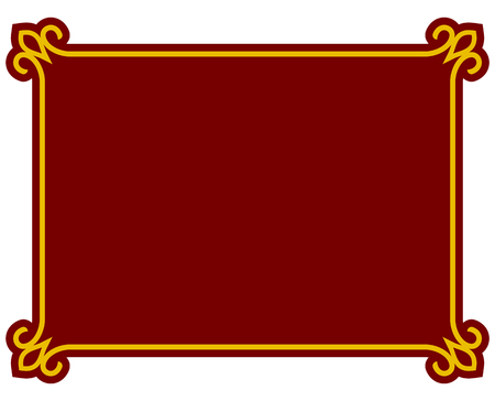 Border frame deco plaque. Vector art simple line cornerのイラスト素材