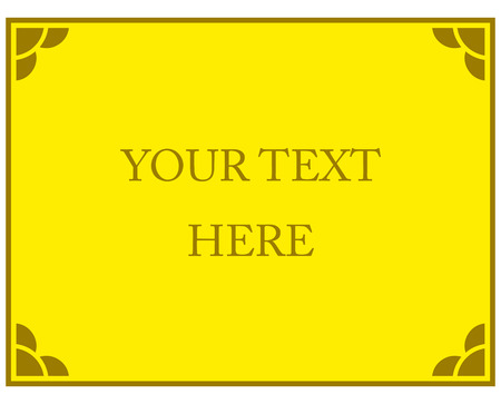 Yellow gold border frame deco vector art simple line cornerのイラスト素材