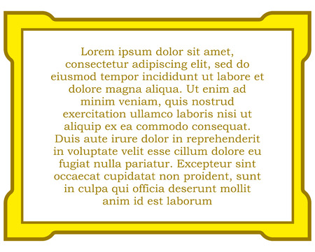 Yellow gold border frame deco vector art simple line cornerのイラスト素材