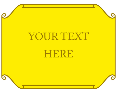 Yellow gold border frame deco vector art simple line cornerのイラスト素材